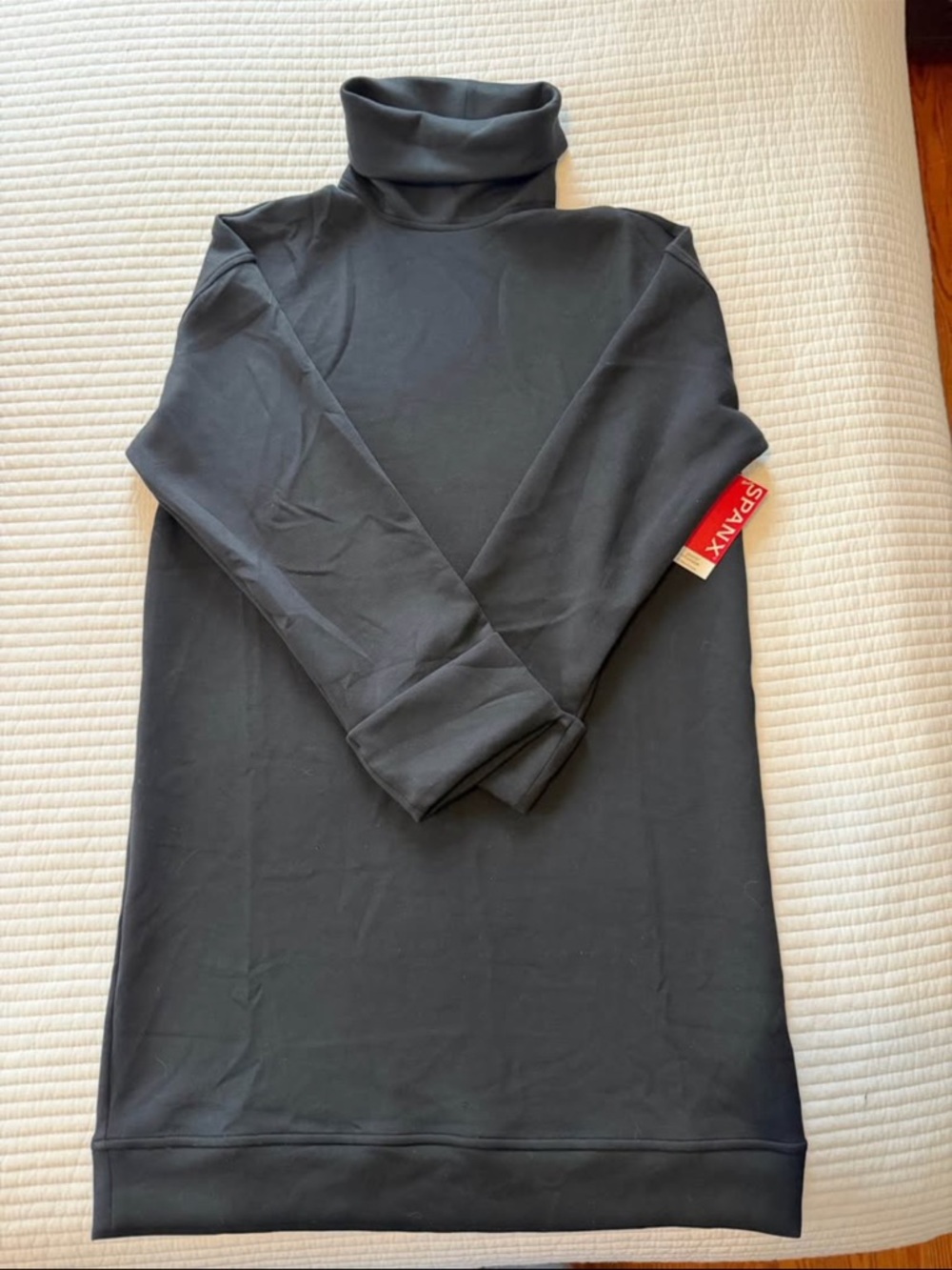 SPANX Black Long Sleeve Turtleneck Dress - Sleek Stretch Knit